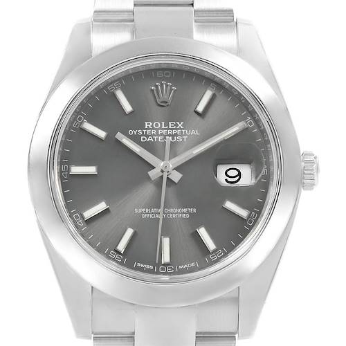 Photo of Rolex Datejust 41 Grey Dial Oyster Bracelet Steel Mens Watch 126300
