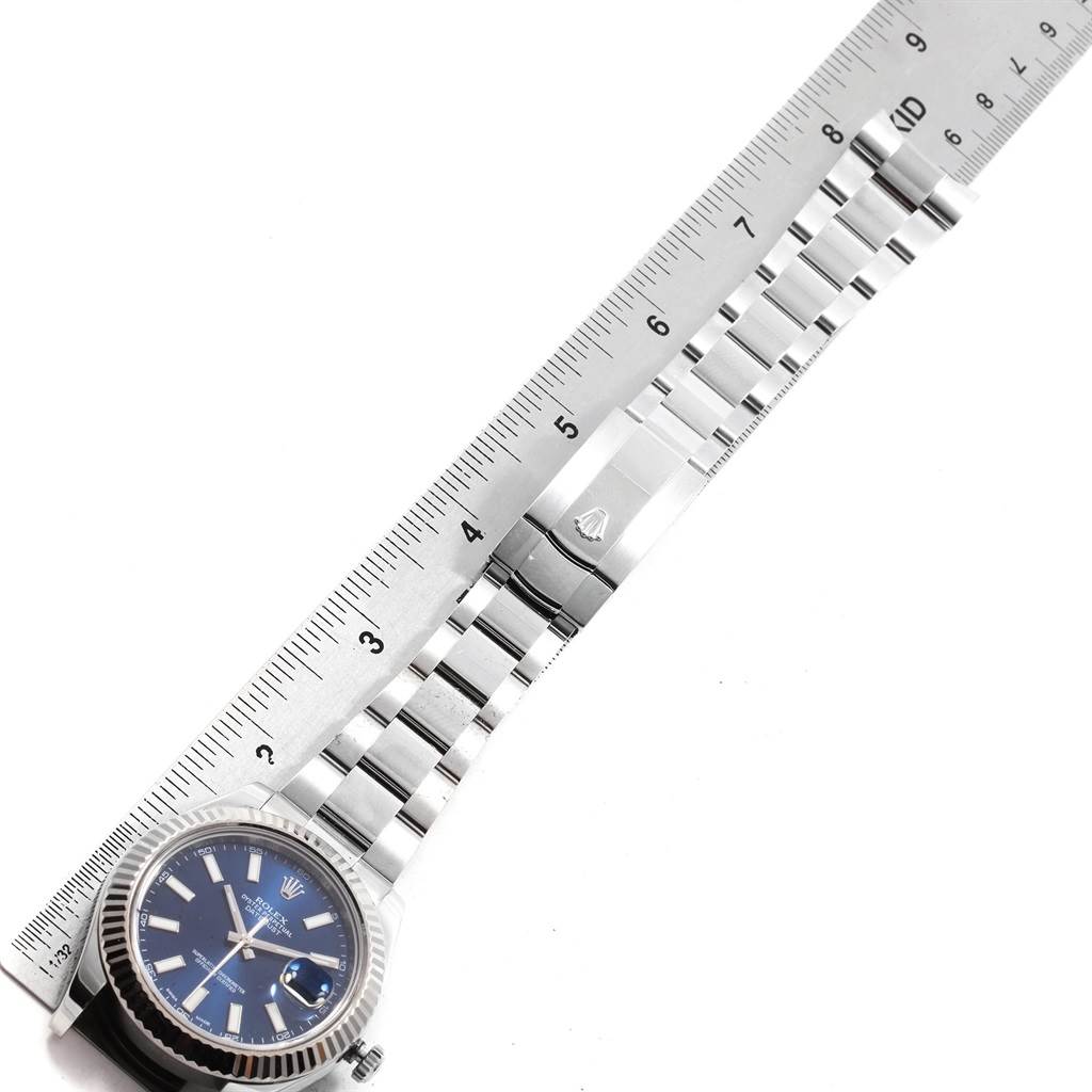 2019 rolex 41mm datejust with 18ct white gold fluted bezel