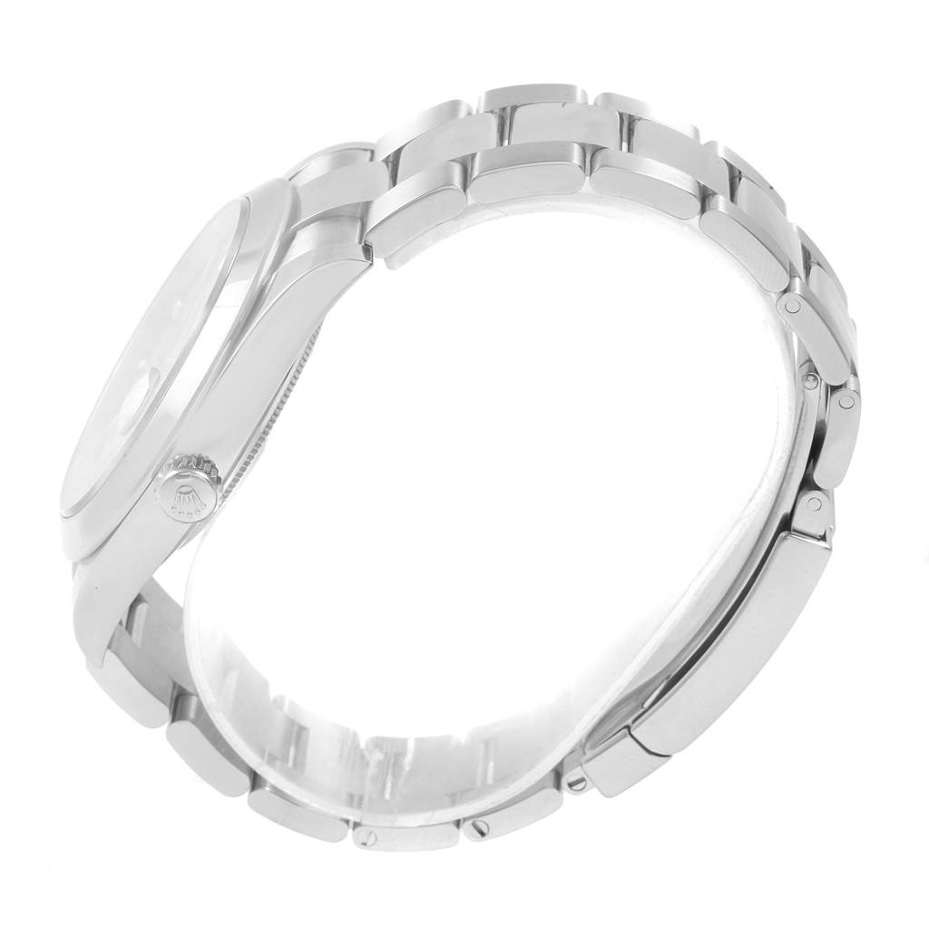 The image shows a side view of the Rolex Datejust 41 126300 Men's Stainless Steel Silver Dial 126300 Men's Stainless Steel Silver Dial watch, highlighting the bracelet, crown, and lugs.