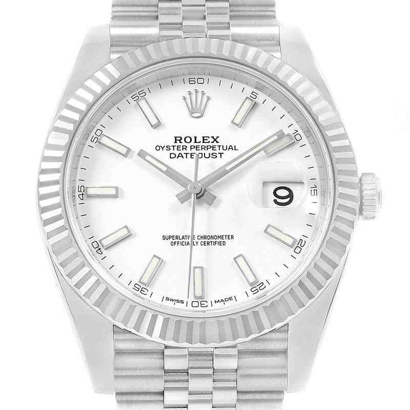 Rolex Datejust 41 Steel White Gold Mens Watch 126334 Box Card SwissWatchExpo