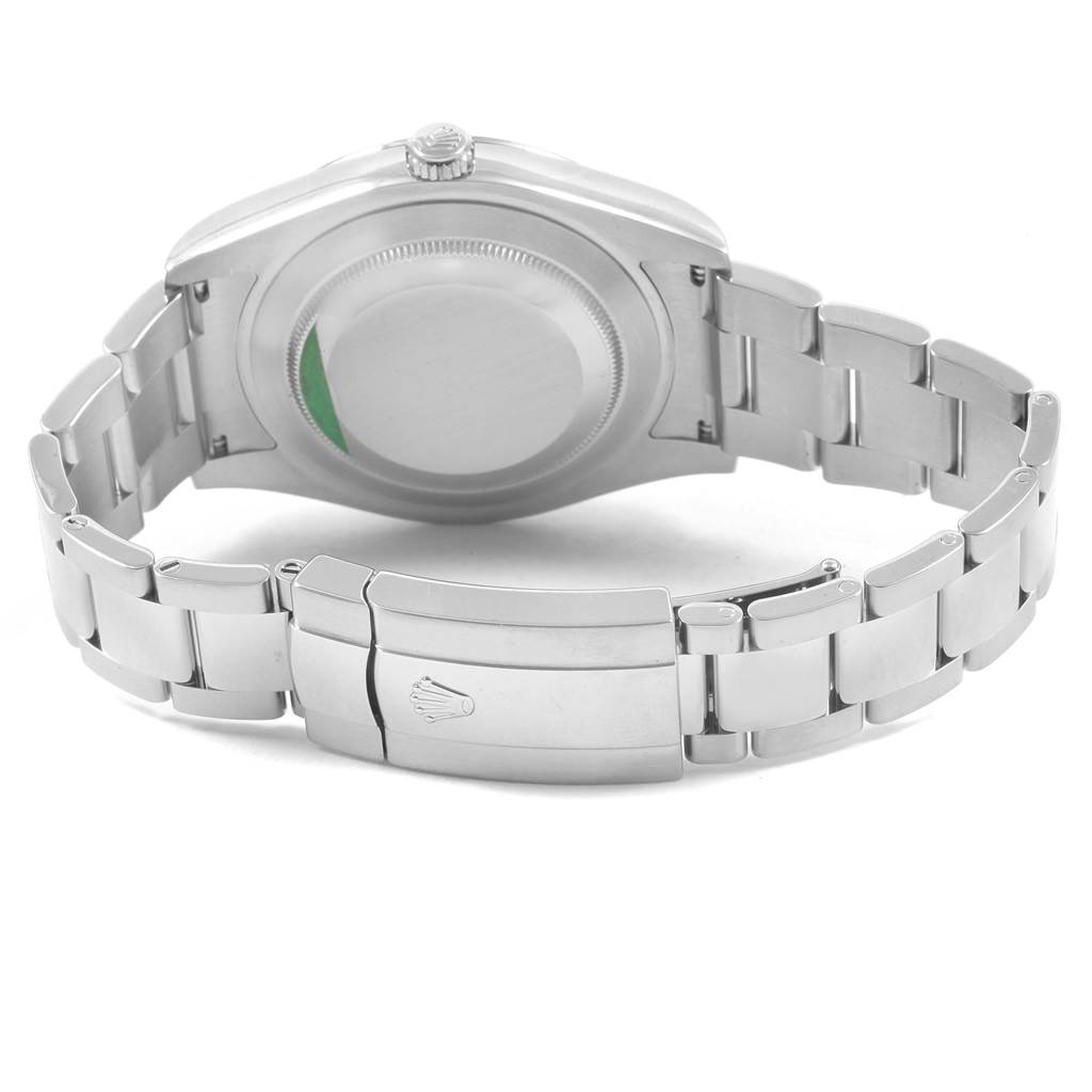 The image shows the back case and bracelet clasp of a Rolex Datejust 41 116334 Men's Stainless Steel Silver Dial 116334 Men's Stainless Steel Silver Dial watch.