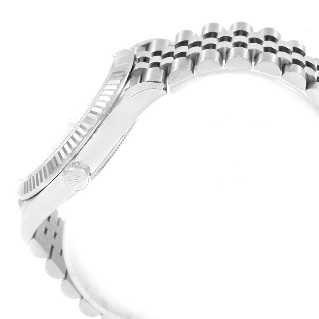 The image shows a side view of the case, crown, and part of the bracelet of the Rolex Datejust 41 126334 Men's Stainless Steel Grey Dial 126334 Men's Stainless Steel Grey Dial model.