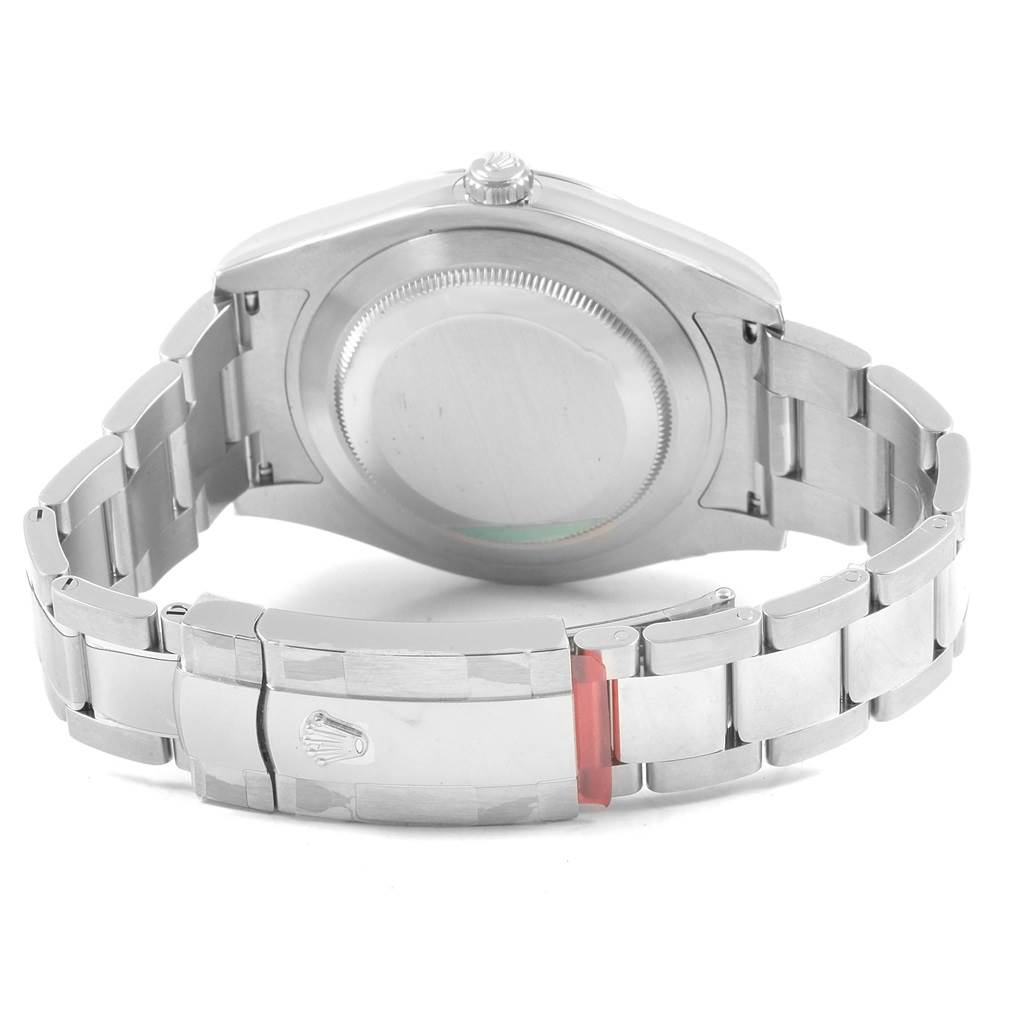 This image shows the back case and bracelet clasp of the Rolex Datejust 41 116300 Men's Stainless Steel Silver Dial 116300 Men's Stainless Steel Silver Dial watch at a rear angle.