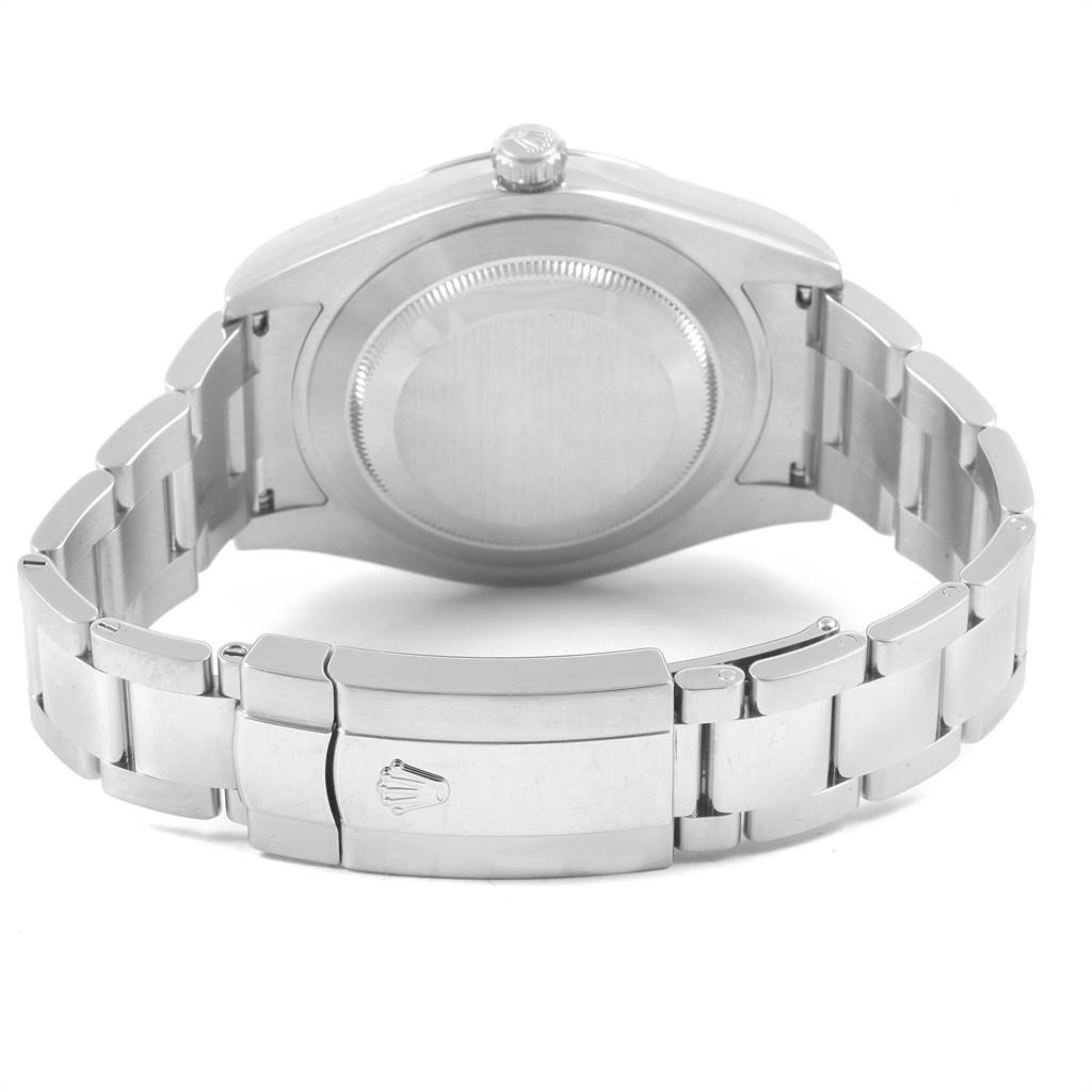 The image shows the back view of a Rolex Datejust 41 116300 Men's Stainless Steel White Dial 116300 Men's Stainless Steel White Dial watch, highlighting the case back and bracelet clasp.