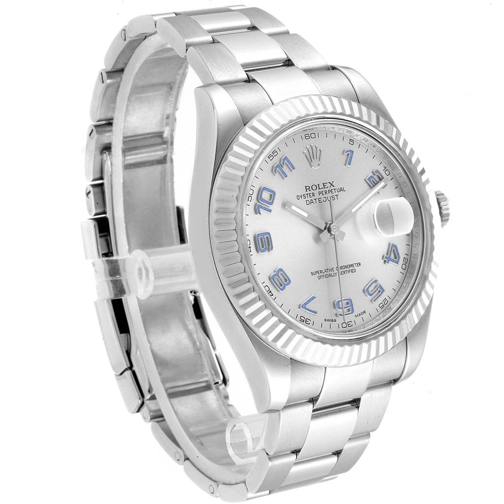 Rolex Datejust II 41 Steel White Gold Fluted Bezel Watch ...