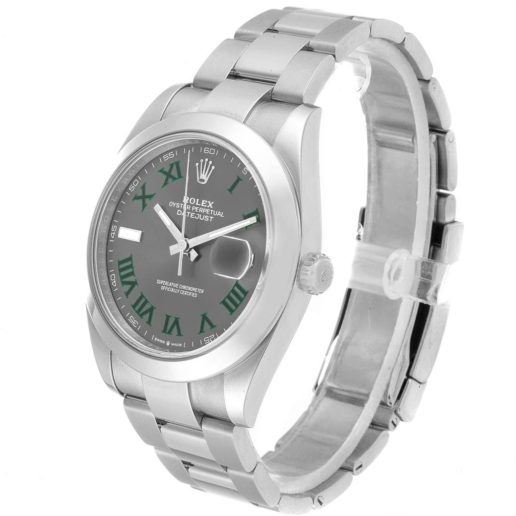 rolex datejust green roman numerals