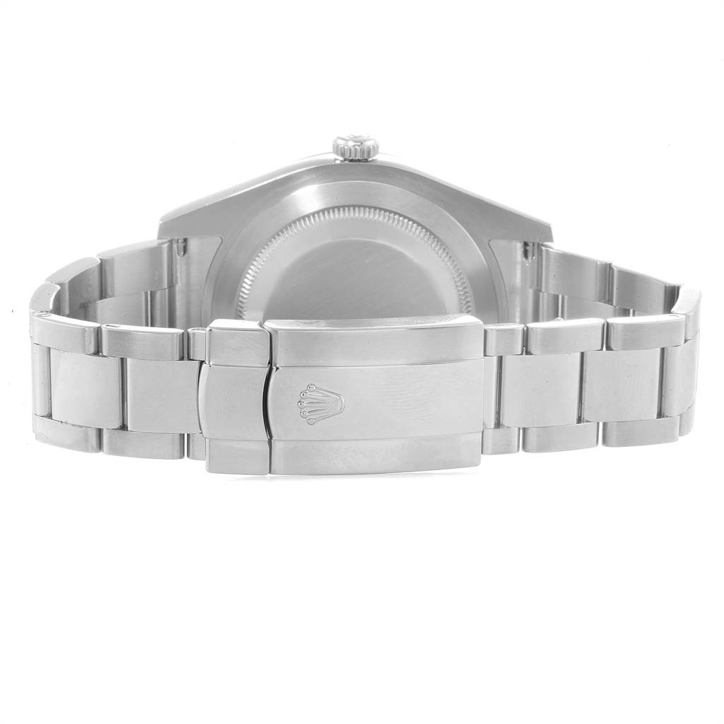 The image shows the back view of a Rolex Datejust 41 116334 Men's Stainless Steel Grey Dial 116334 Men's Stainless Steel Grey Dial watch, focused on the clasp and bracelet.