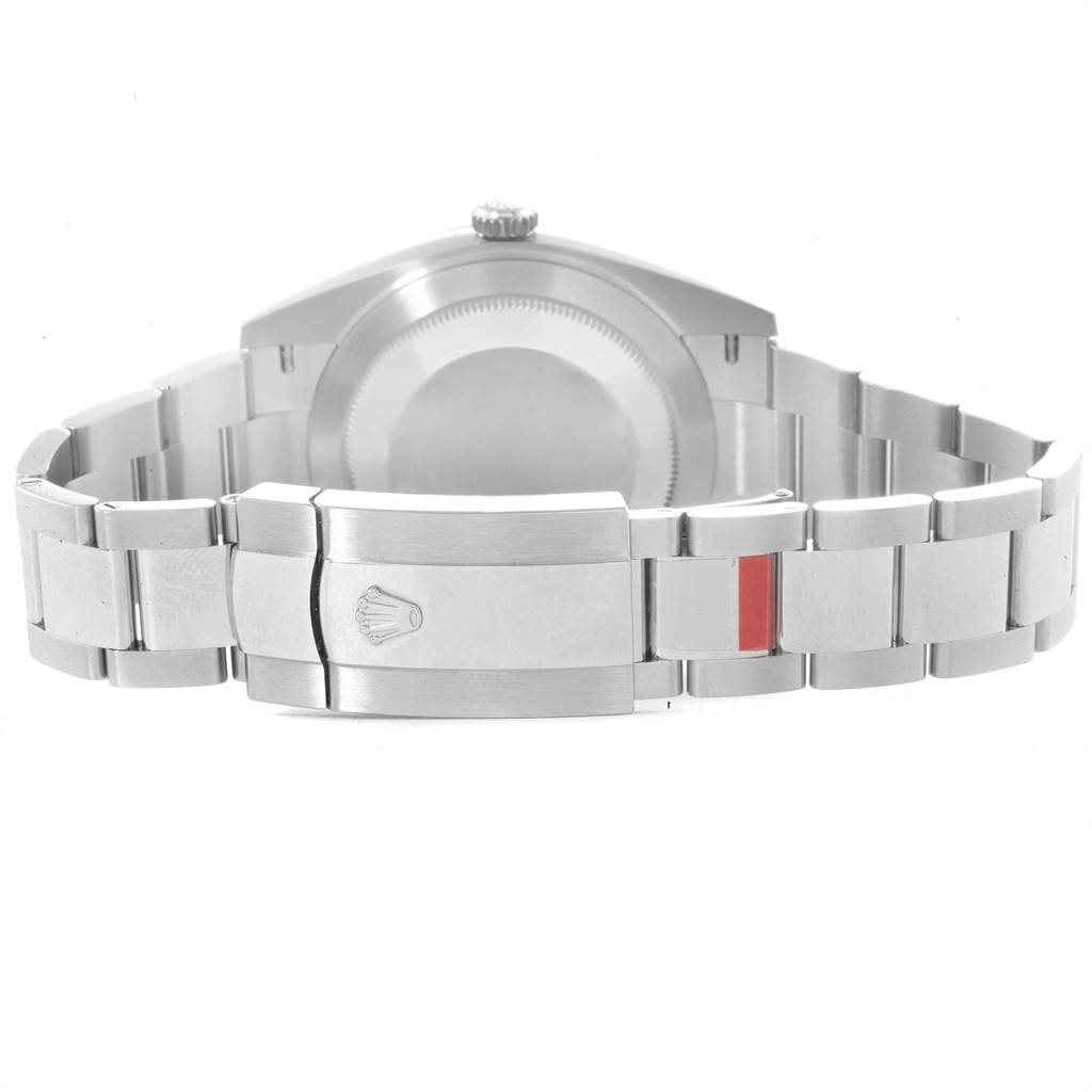 This image shows the back case and clasp of the Rolex Datejust 41 126300 Men's Stainless Steel White Dial 126300 Men's Stainless Steel White Dial watch from a rear angle.
