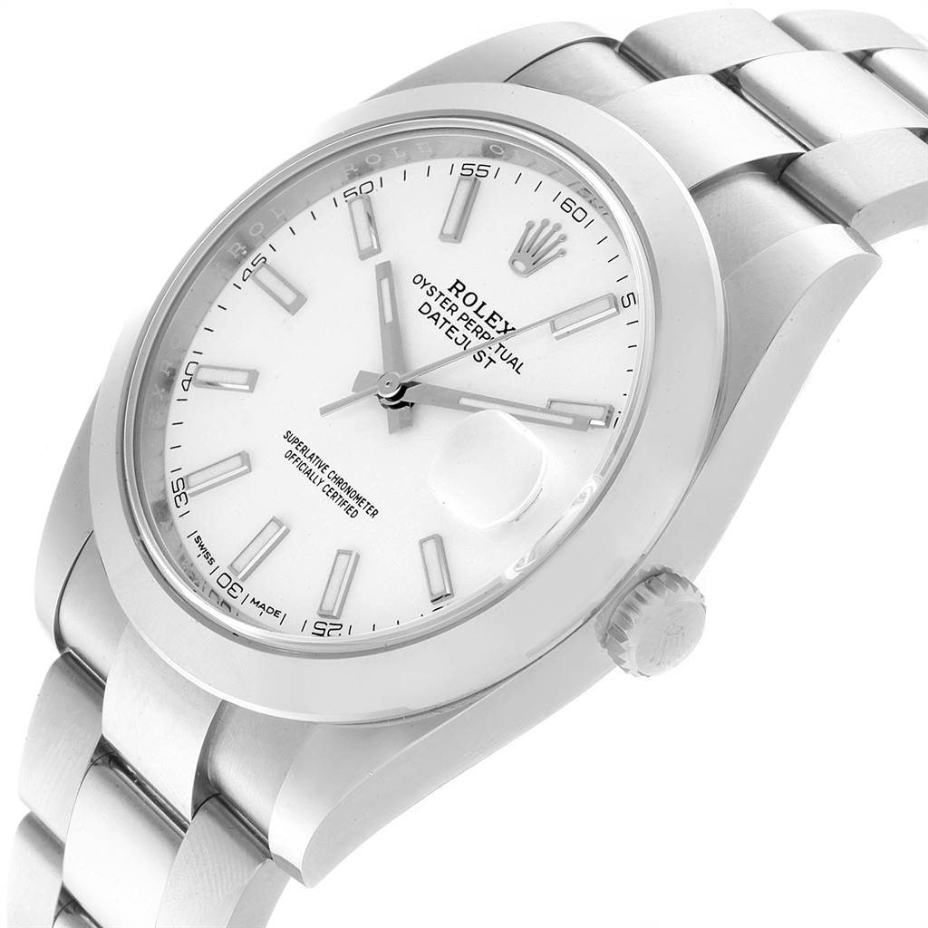 rolex datejust 41 white dial roman numerals