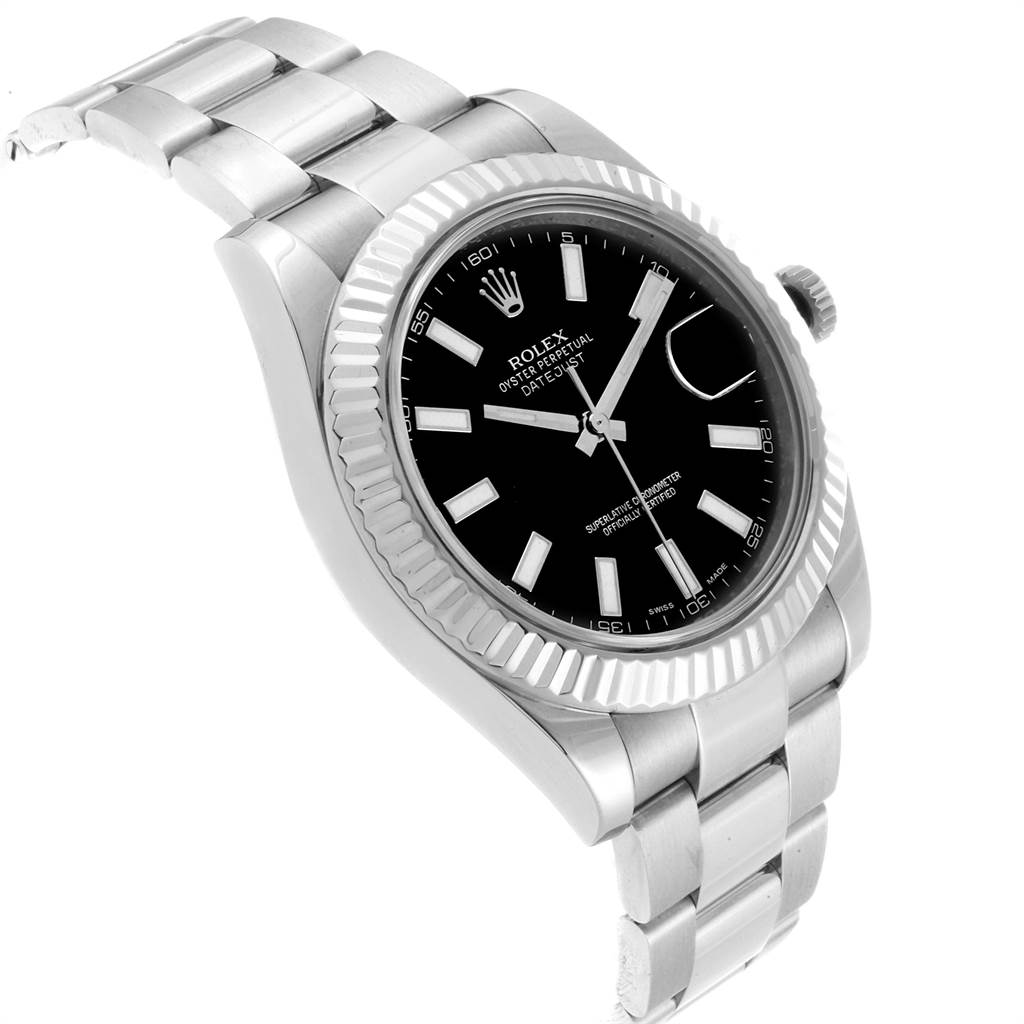 rolex datejust black dial with diamonds