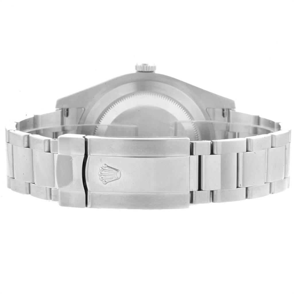 The image shows the back view of a Rolex Datejust 41 116334 Men's Stainless Steel Black Dial 116334 Men's Stainless Steel Black Dial watch, focusing on the clasp and bracelet.