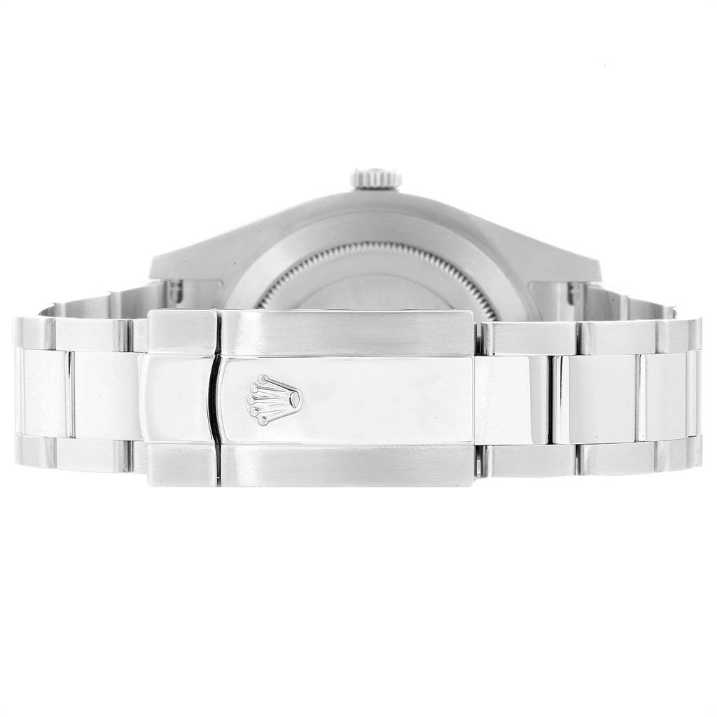 The image shows the clasp and back case of the Rolex Datejust 41 116334 Men's Stainless Steel Blue Dial 116334 Men's Stainless Steel Blue Dial watch from a rear angle.