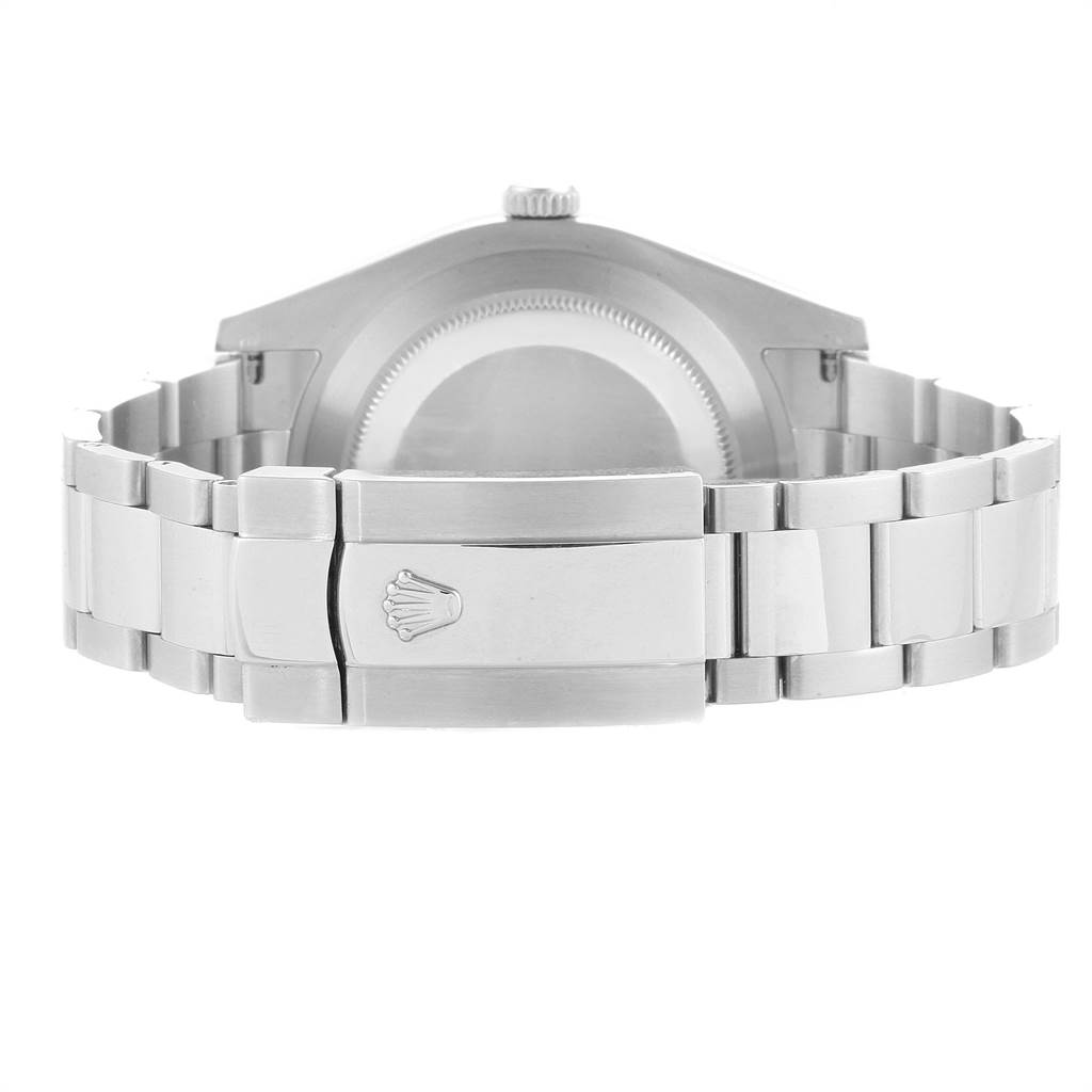 This image shows the clasp and back of the Rolex Datejust 41 116334 Men's Stainless Steel White Dial 116334 Men's Stainless Steel White Dial watch.
