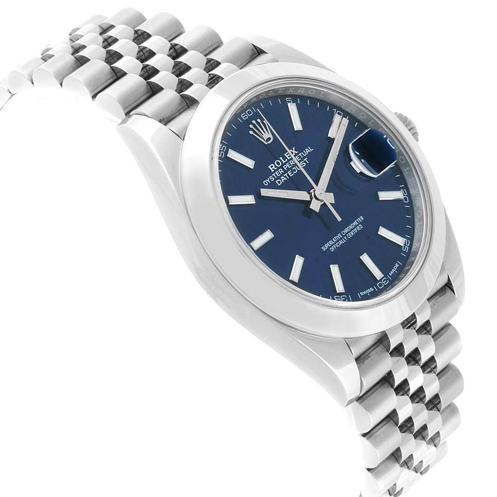 rolex datejust 41 blue dial automatic men's watch 126300blsj