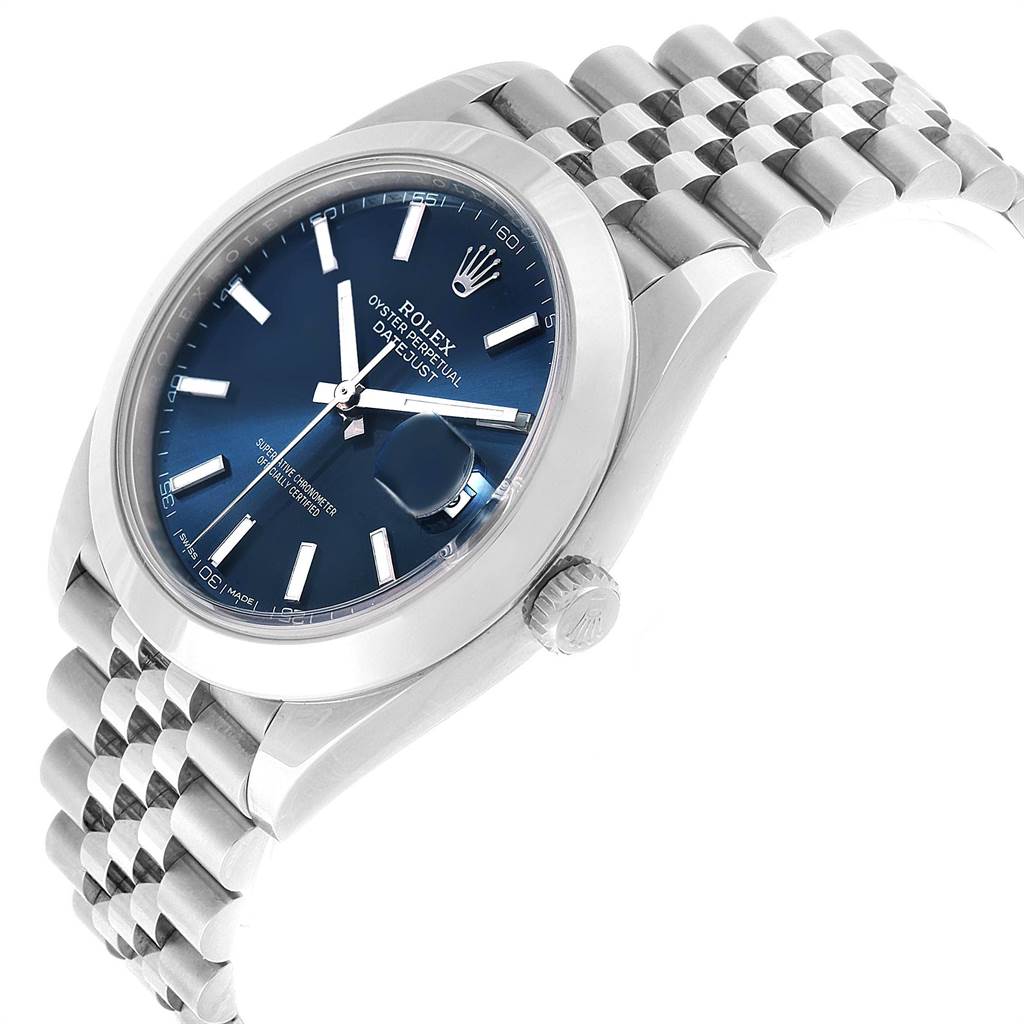 rolex datejust 41 blue dial automatic men's watch 126300blsj