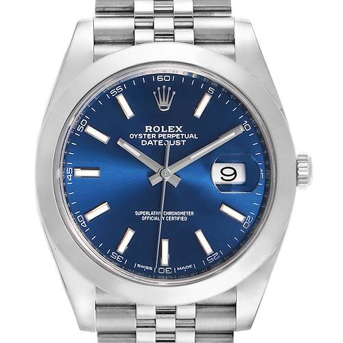 Photo of Rolex Datejust 41 Blue Dial Jubilee Bracelet Steel Mens Watch 126300