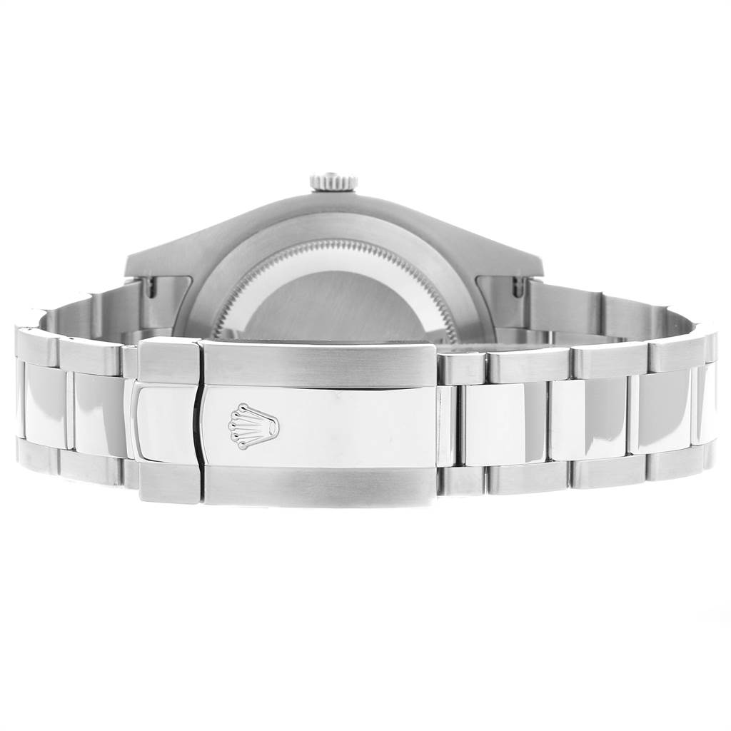 This image shows the rear view of the bracelet and clasp of a Rolex Datejust 41 116334 Men's Stainless Steel Blue Dial 116334 Men's Stainless Steel Blue Dial watch.