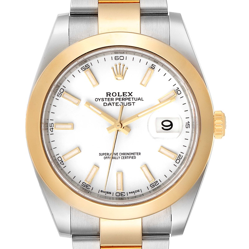 Rolex Datejust 41 Steel Yellow Gold Domed Bezel Mens Watch 126303 SwissWatchExpo