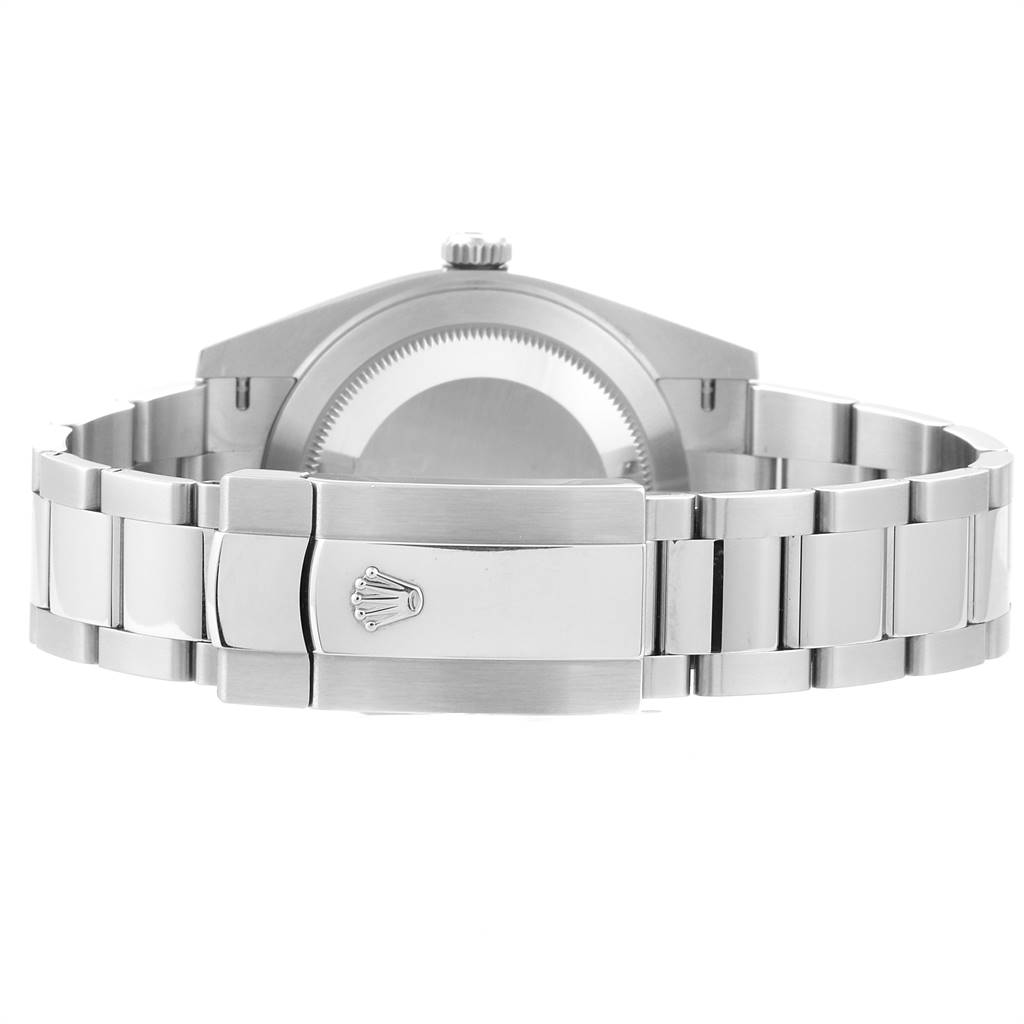 The image shows the back view of a Rolex Datejust 41 126334 Men's Stainless Steel Blue Dial 126334 Men's Stainless Steel Blue Dial, focusing on the clasp and part of the bracelet.