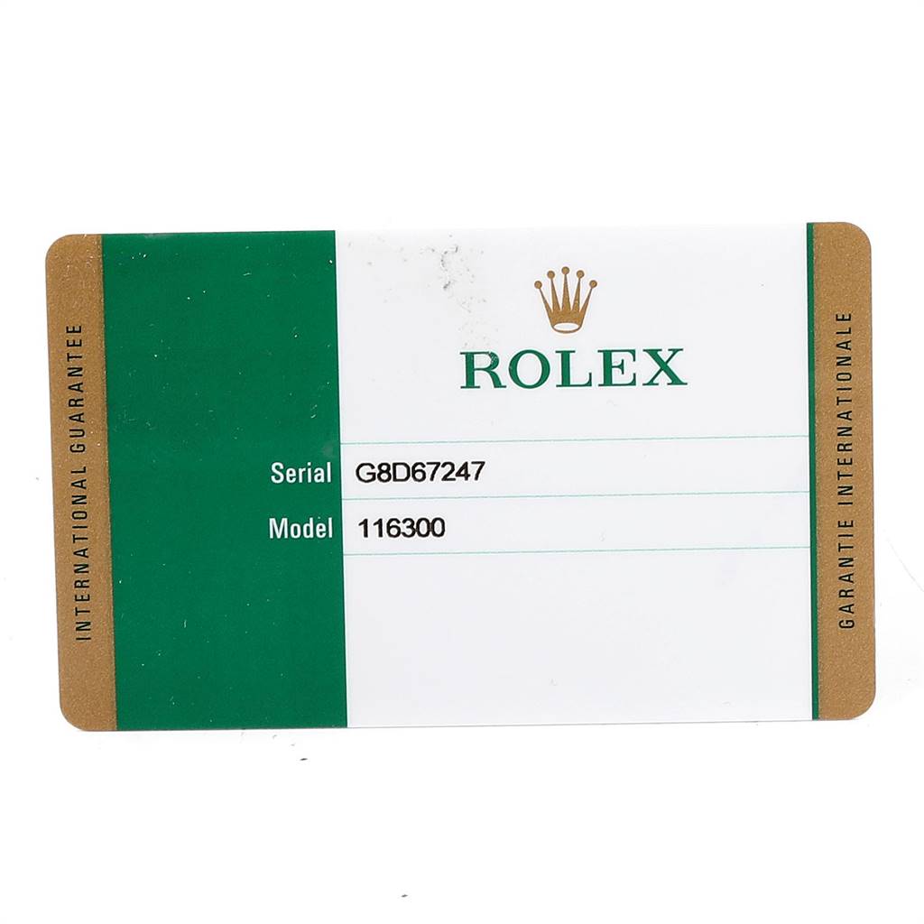 The image shows a Rolex warranty card for a Datejust 41 model.