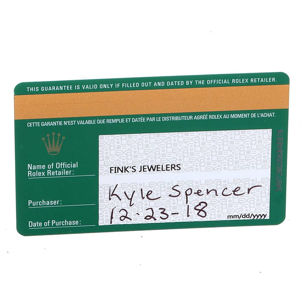 This is a guarantee card for the Rolex Datejust 41 126300 Men
s Stainless Steel Silver Dial 126300 Men
s Stainless Steel Silver Dial model, issued by an official retailer.