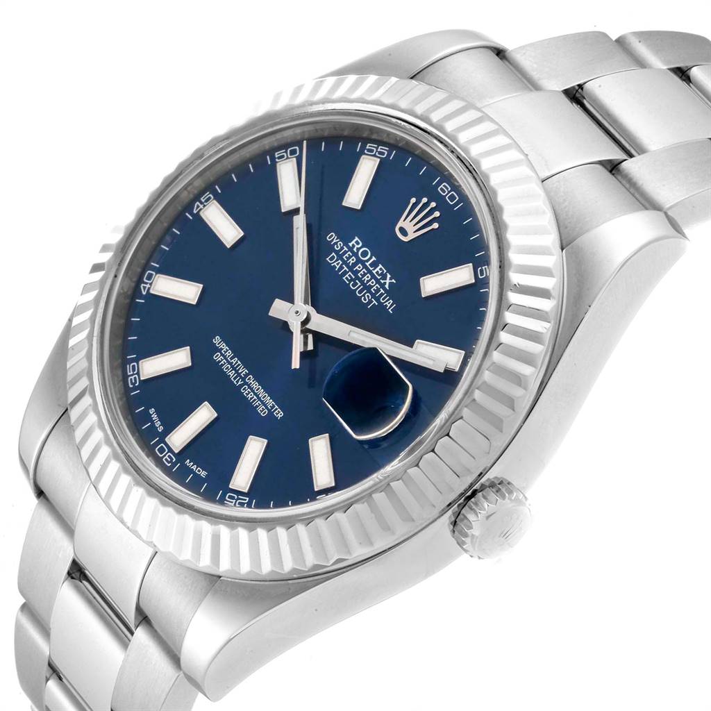 rolex datejust blue gold