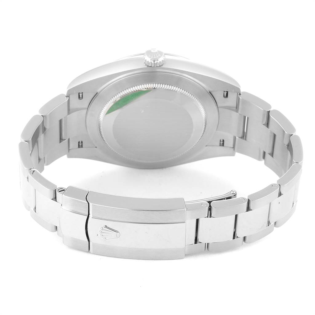 This image shows the case back and the Oyster bracelet of the Rolex Datejust 41 126334 Men's Stainless Steel White Dial 126334 Men's Stainless Steel White Dial watch from a rear angle.