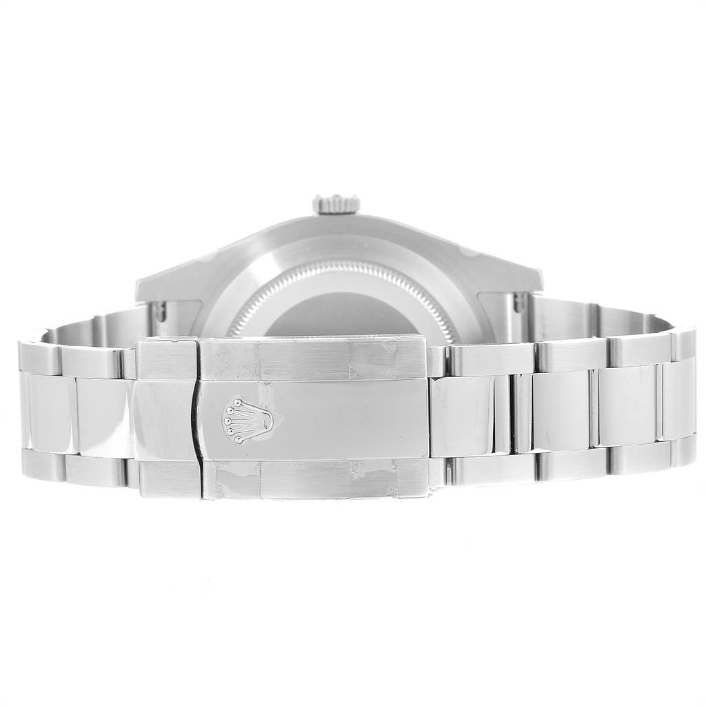 The image shows the clasp and bracelet of a Rolex Datejust 41 116300 Men's Stainless Steel Blue Dial 116300 Men's Stainless Steel Blue Dial watch, viewed from the back.