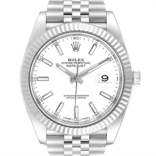 Photo of Rolex Datejust 41 Steel White Gold Jubilee Bracelet Mens Watch 126334