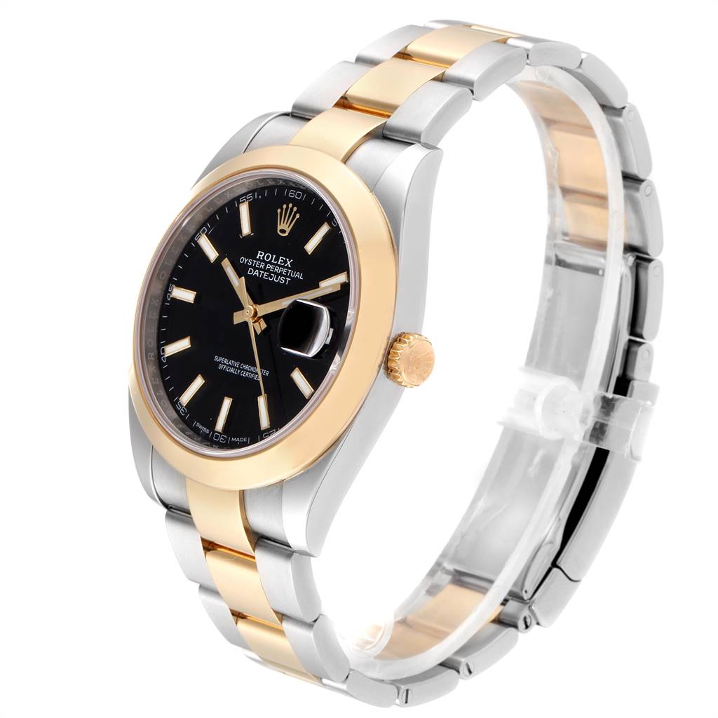 Rolex Datejust 41 Steel Yellow Gold Black Dial Mens Watch ...