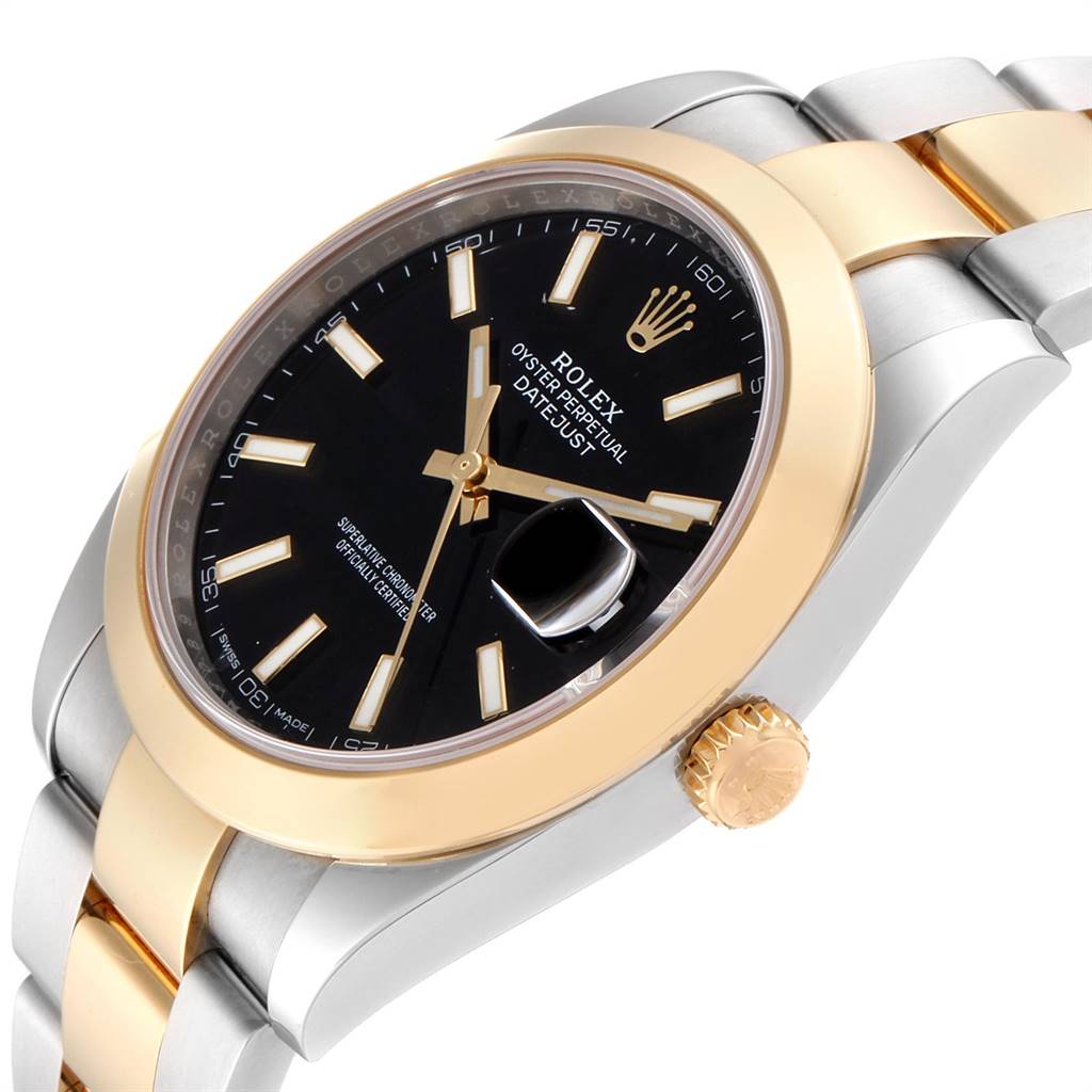 Rolex Datejust 41 Steel Yellow Gold Black Dial Mens Watch ...