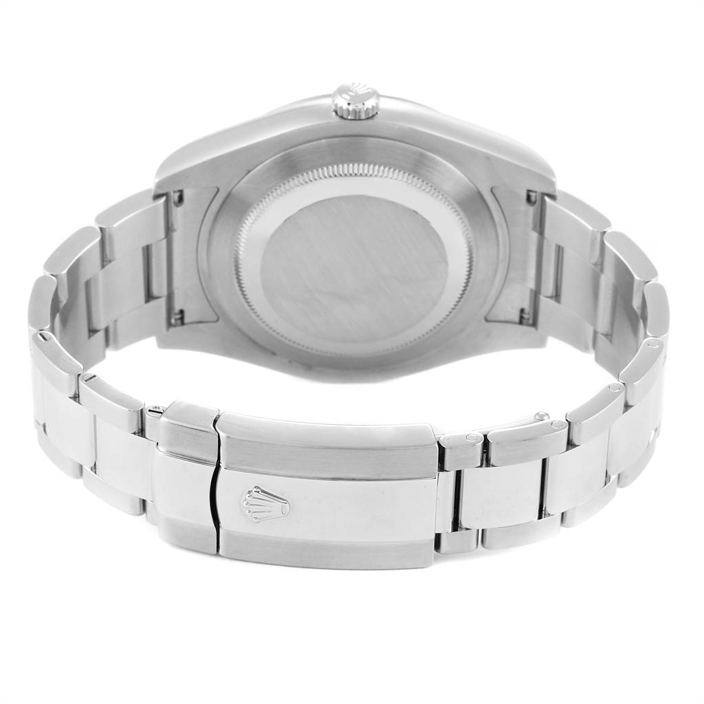 The image shows the back and clasp of the Rolex Datejust 41 116334 Men's Stainless Steel Silver Dial 116334 Men's Stainless Steel Silver Dial watch, highlighting the bracelet and caseback.