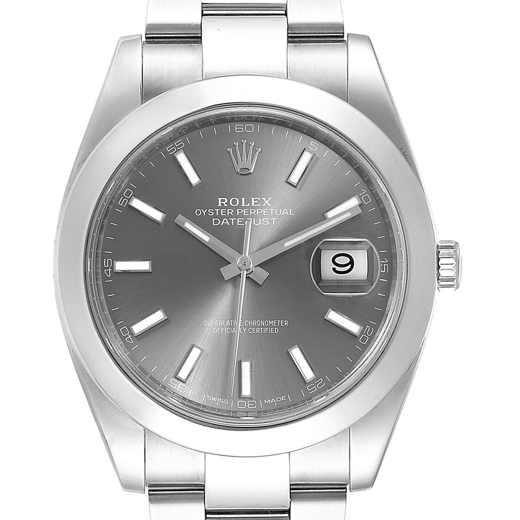 Rolex Datejust 41 Grey Dial Oyster Bracelet Steel Mens Watch 126300 Box ...