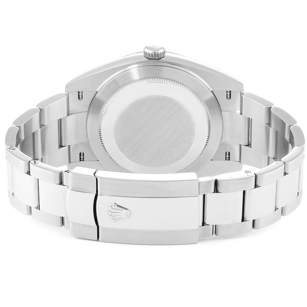 The image shows the back view of a Rolex Datejust 41 126300 Men's Stainless Steel Grey Dial 126300 Men's Stainless Steel Grey Dial watch, focusing on the case back, bracelet, and clasp.