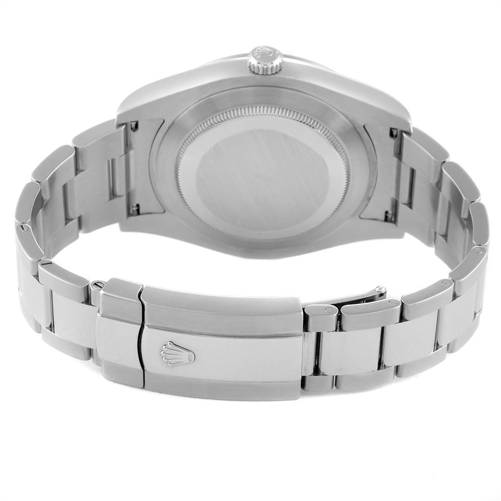 This image shows the back and bracelet clasp of a Rolex Datejust 41 116334 Men
s Stainless Steel Blue Dial 116334 Men
s Stainless Steel Blue Dial watch from a rear angle.