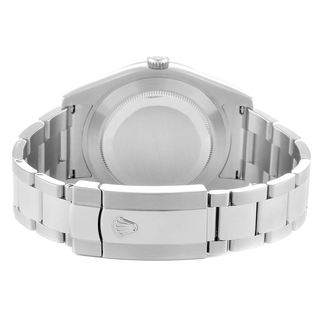 The image shows the back view of the Rolex Datejust 41 116300 Men's Stainless Steel Silver Dial 116300 Men's Stainless Steel Silver Dial, highlighting the bracelet and clasp.