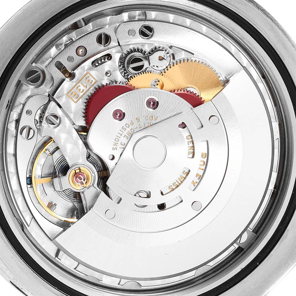 The image shows the internal watch mechanism of the Rolex Datejust 41 116300 Men's Stainless Steel Silver Dial 116300 Men's Stainless Steel Silver Dial model from a back view.