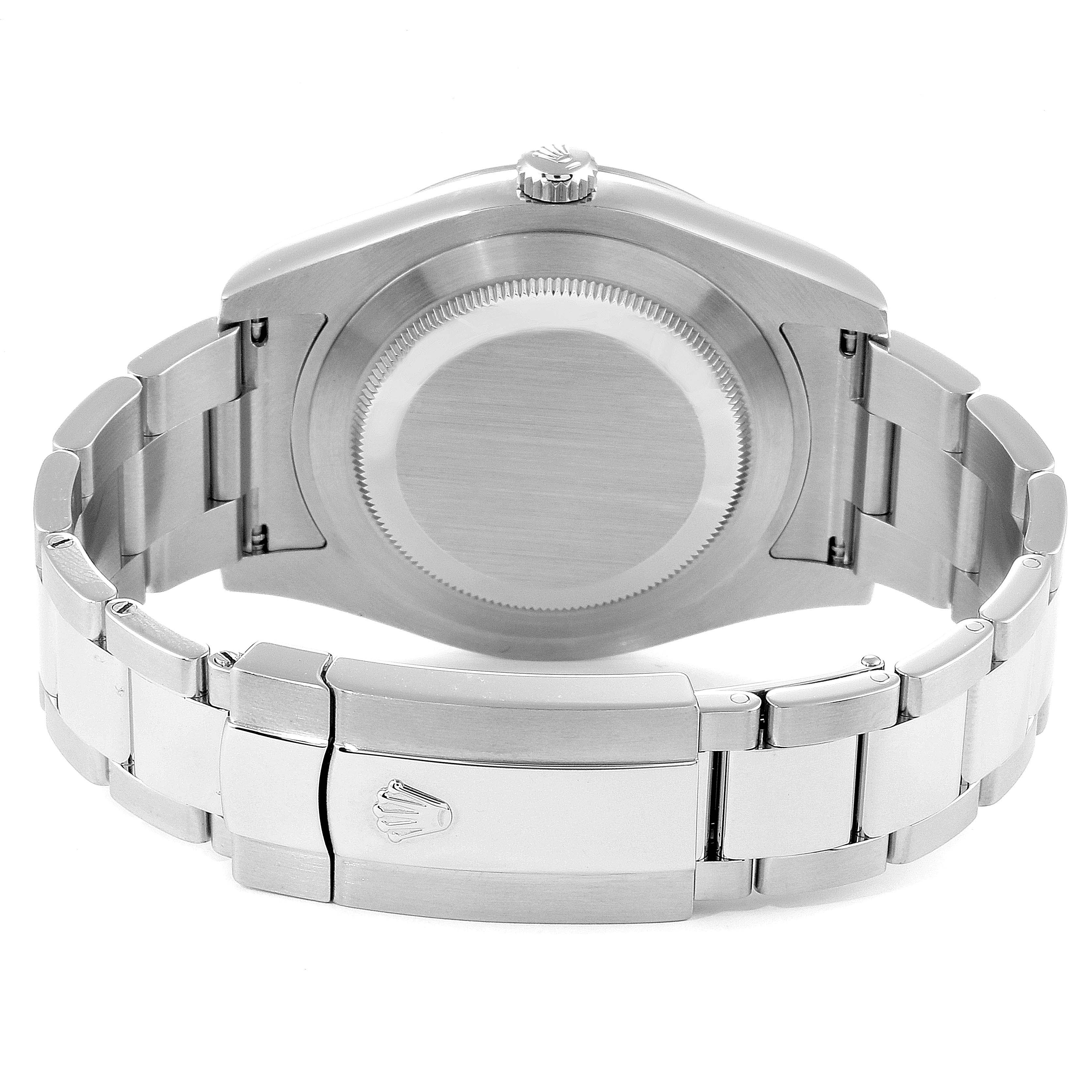 This image shows the back case and bracelet of the Rolex Datejust 41 116300 Men's Stainless Steel Black Dial 116300 Men's Stainless Steel Black Dial watch from a rear angle.