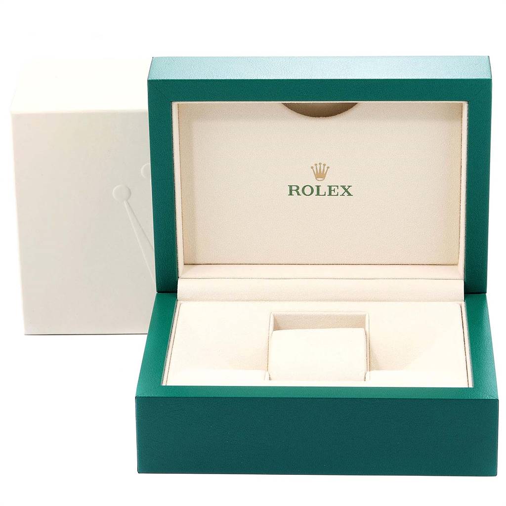 This image shows an open box for the Rolex Datejust 41 126334 Men's Stainless Steel Grey Dial 126334 Men's Stainless Steel Grey Dial, displaying the inner compartment for the watch.