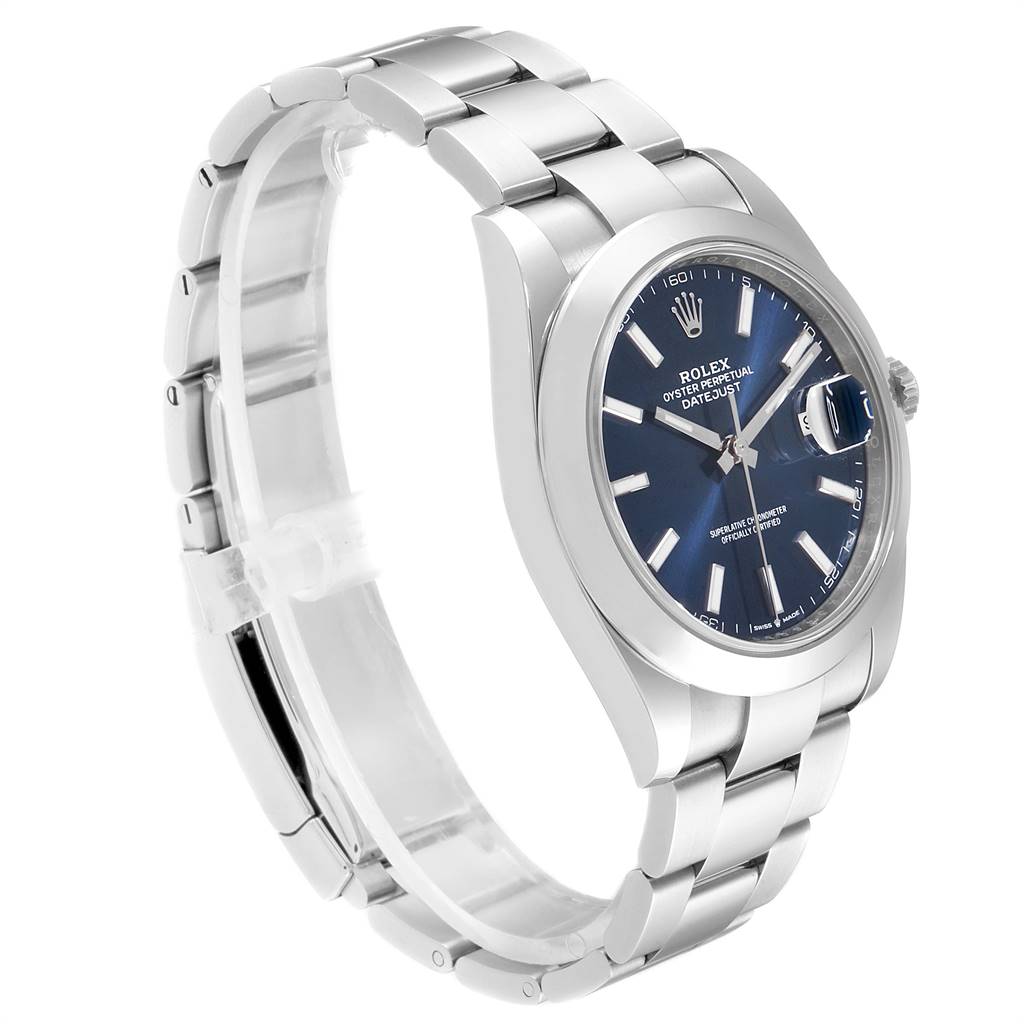 rolex datejust 41 blue dial automatic men's watch 126300blsj