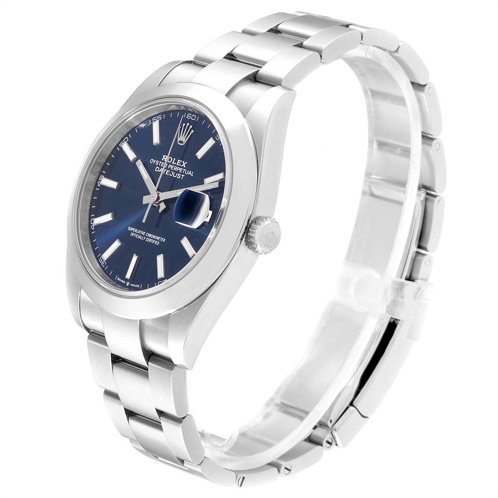 rolex datejust 41 blue dial automatic men's watch 126300blsj