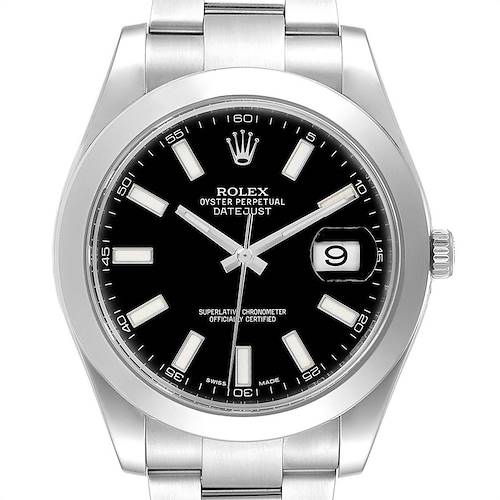 Photo of Rolex Datejust II 41mm Black Dial Oyster Bracelet Steel Mens Watch 116300