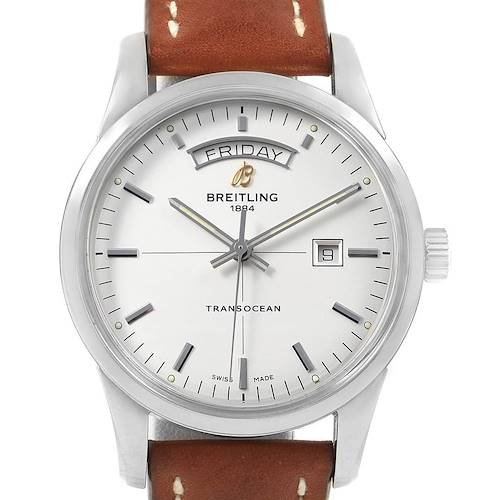 Photo of Breitling Transocean Silver Dial Steel Mens Watch A45310 Box Papers