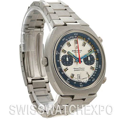 Breitling Transocean Chronomatic Steel Vintage 2129 Watch SwissWatchExpo