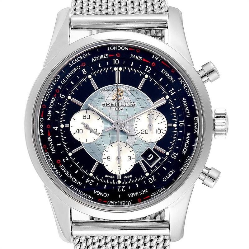 Breitling Transocean Chronograph Unitime Mens Watch AB0510 Box Papers SwissWatchExpo