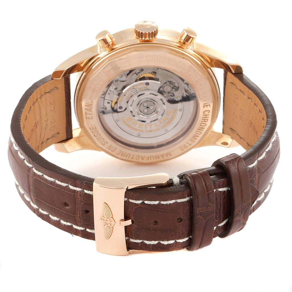 Breitling Transocean 43mm Rose Gold Diamond Mens Watch RB0152 Unworn ...