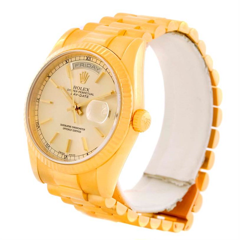 Rolex President Day Date Mens 18k Yellow Gold Watch 118238 SwissWatchExpo