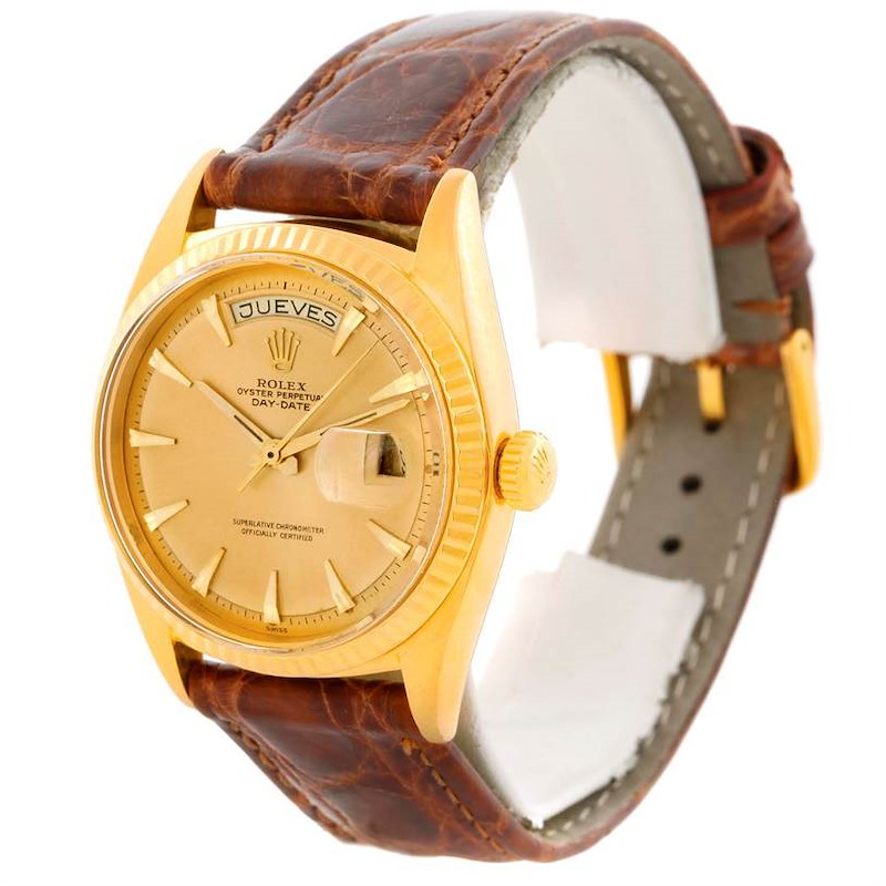 Rolex President Day Date Vintage 18k Yellow Gold Watch 1803 SwissWatchExpo