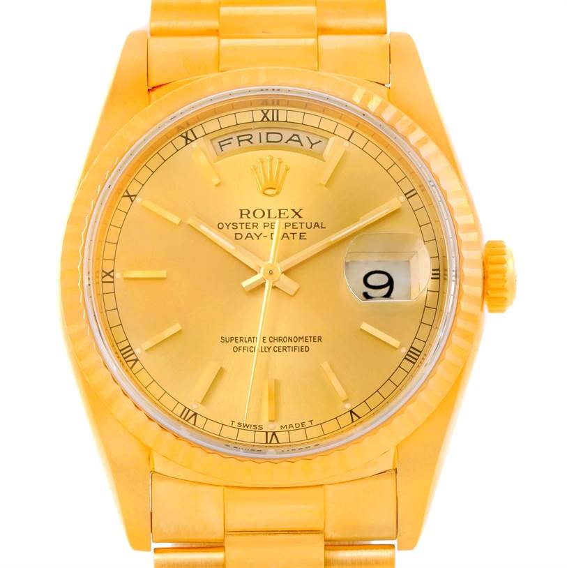 Rolex President Day Date 18238 Mens 18k Yellow Gold Watch | SwissWatchExpo