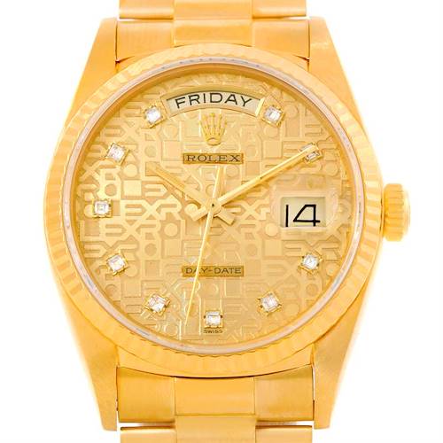 Photo of Rolex President Day-Date Jubilee Diamond 18k Yellow Gold Watch 18038